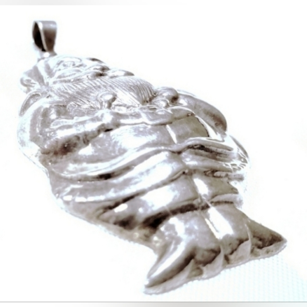VTG Santa Claus Christmas Pendant 925 Sterling Silver - Picture 3 of 7